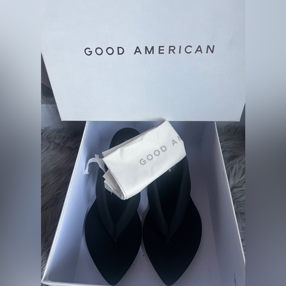 GOOD AMERICAN NEW CINDER F*CKING -RELLA  THONG WEDGE - Picture 15 of 16